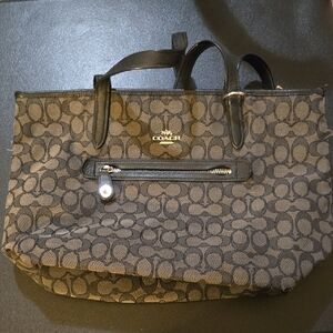 Coach Black and Grey Signature Tote